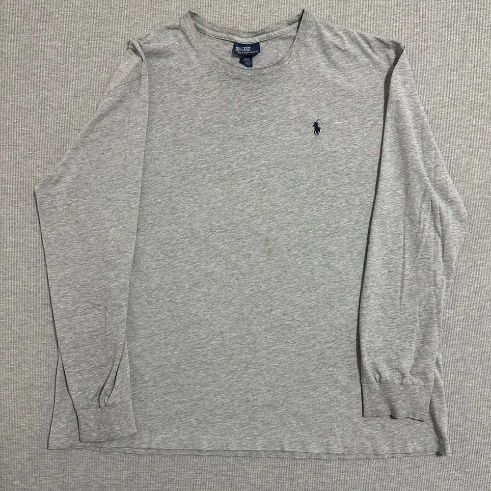 Polo Ralph Lauren Mens XXL Gray Long Sleeve T-Shirt Pony Logo Cotton Blend